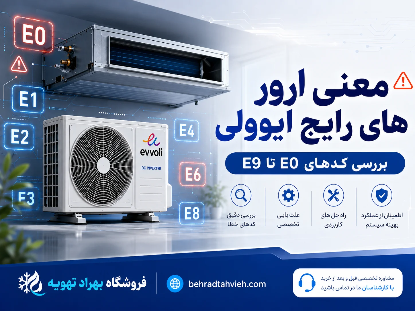 ارور های داکت اسپلیت ایوولی | معنی کد خطا و راه حل رفع آن 2 معنی ارور های رایج ایوولی