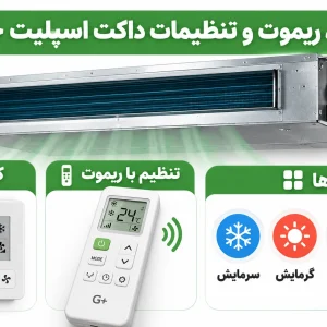 ترموستات، ریموت و تنظیمات داکت اسپلیت جی پلاس